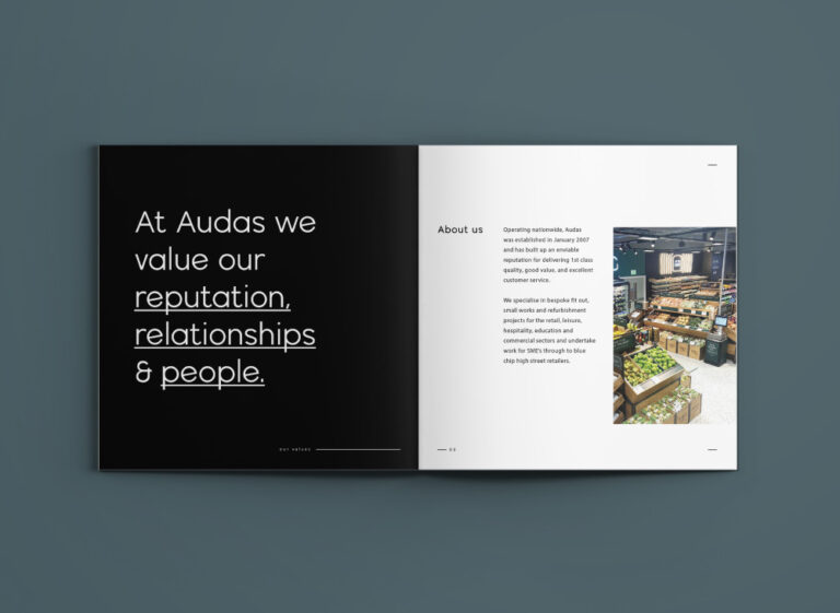 Brand Direction & Brochure Design | Audas Project Management