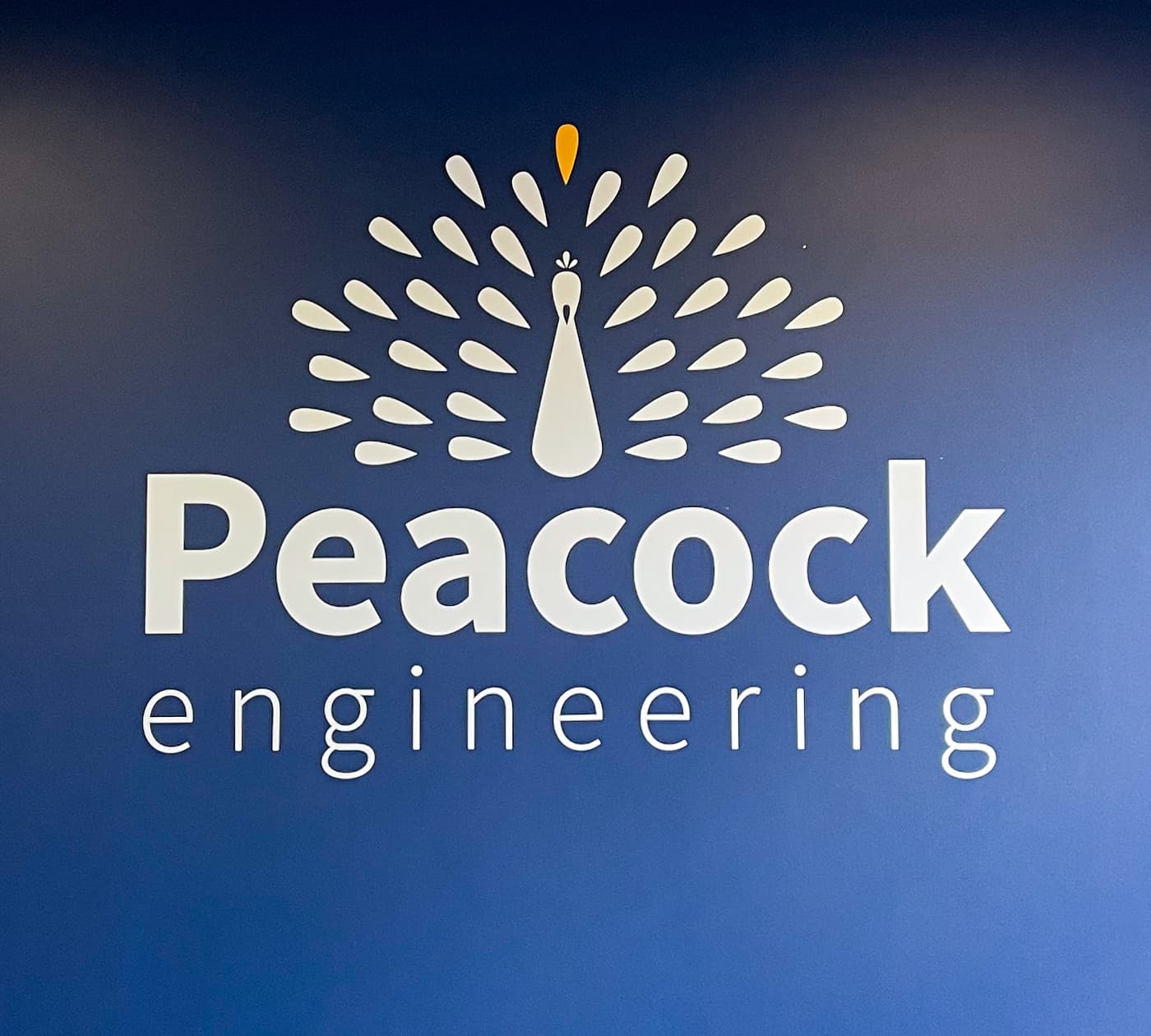Close up of printed office signage after installation
