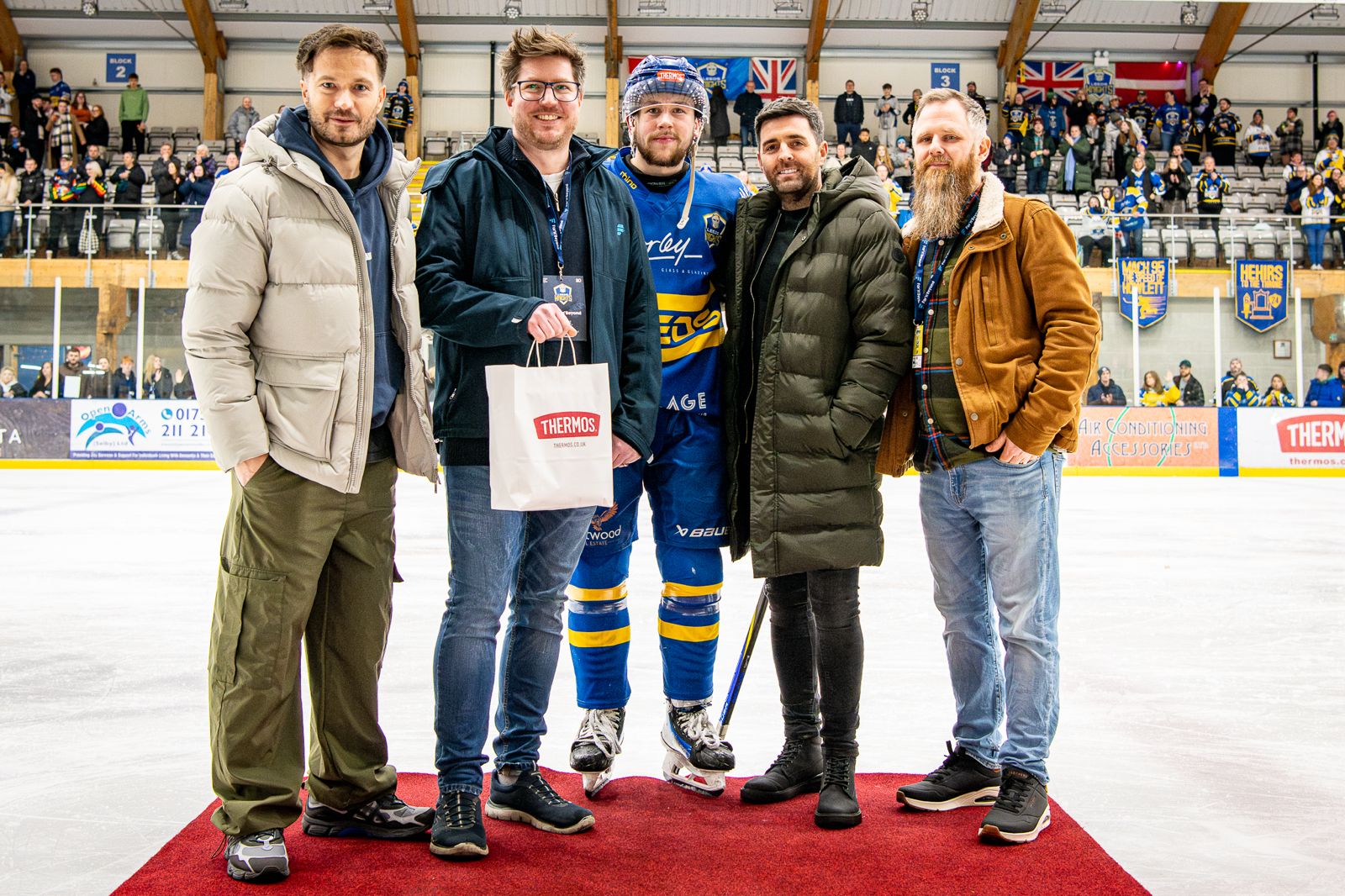 Far'n'Beyond team with Leeds Knights Man of the Match